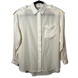 Vintage Regina Porter‎ Button Down Southwestern Blouse with Rhinestone Details